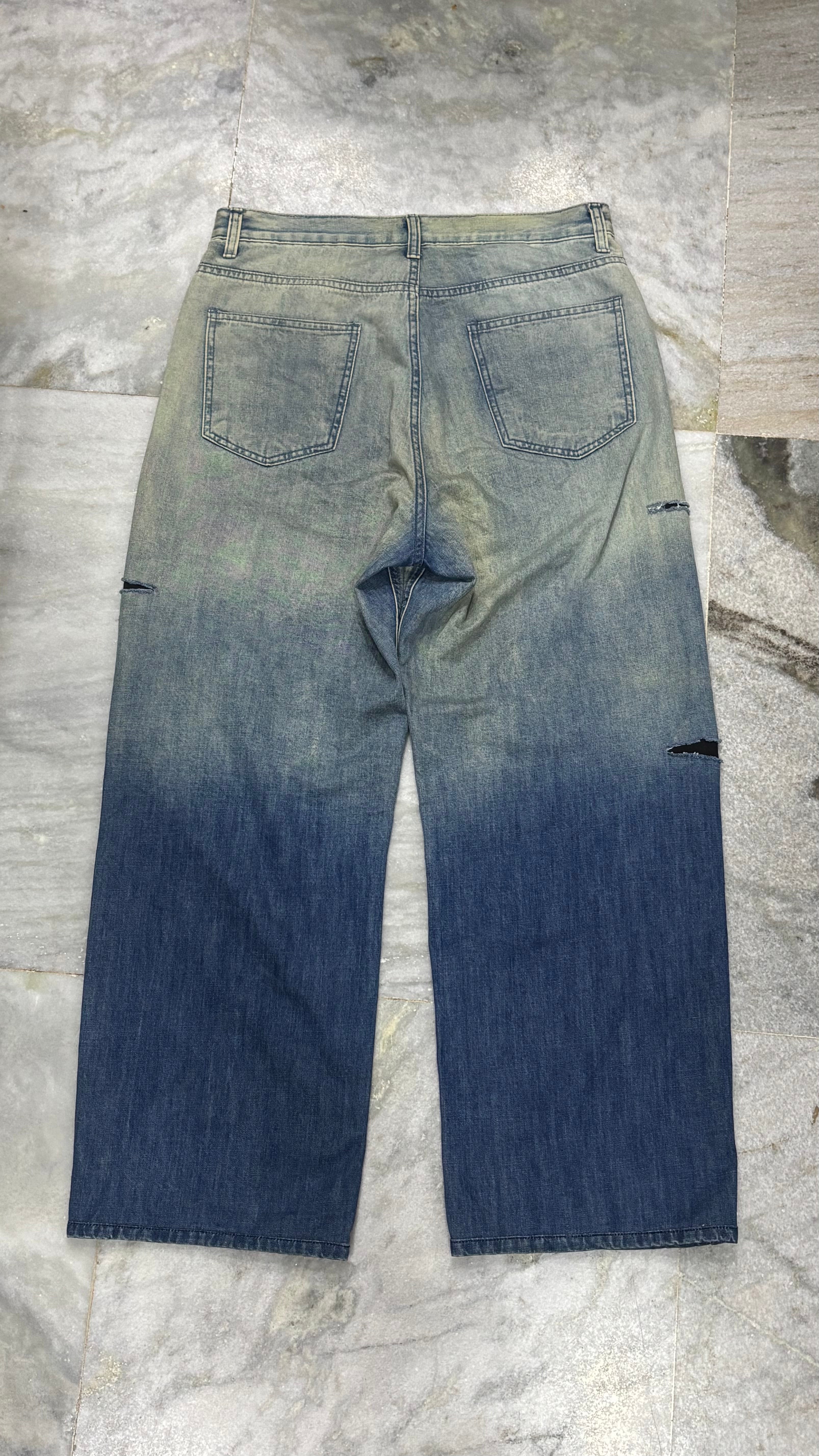 Gradient Wash Wide-Leg Jeans