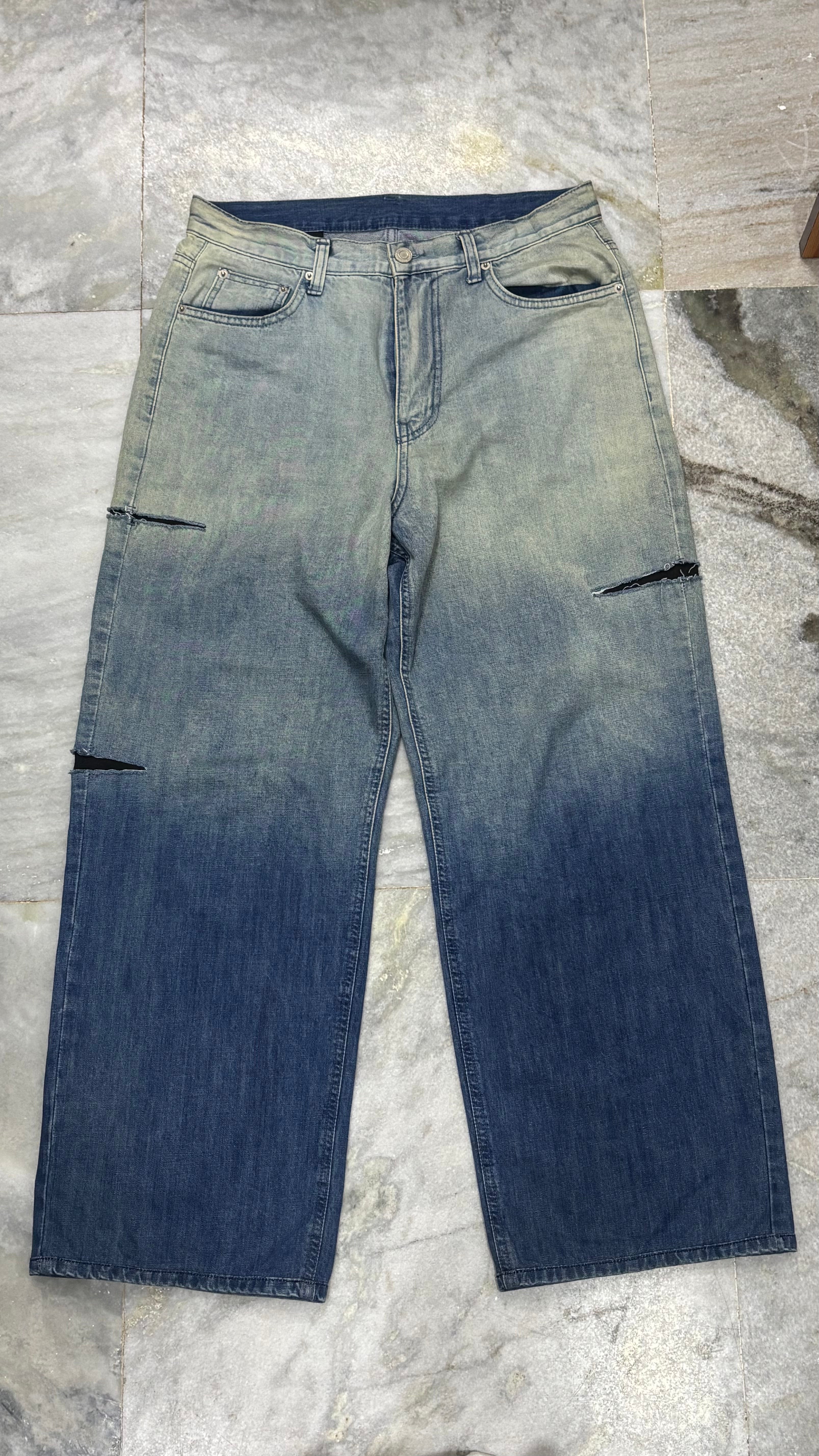 Gradient Wash Wide-Leg Jeans
