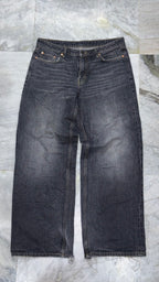 Vintage Dark Wash Wide-Leg Denim