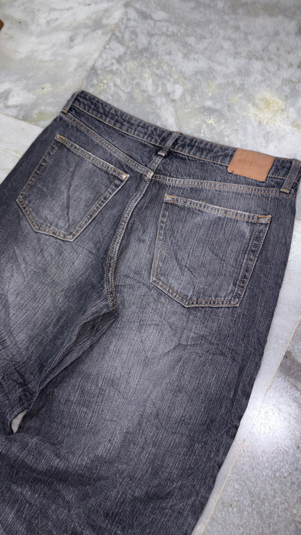 Vintage Dark Wash Wide-Leg Denim