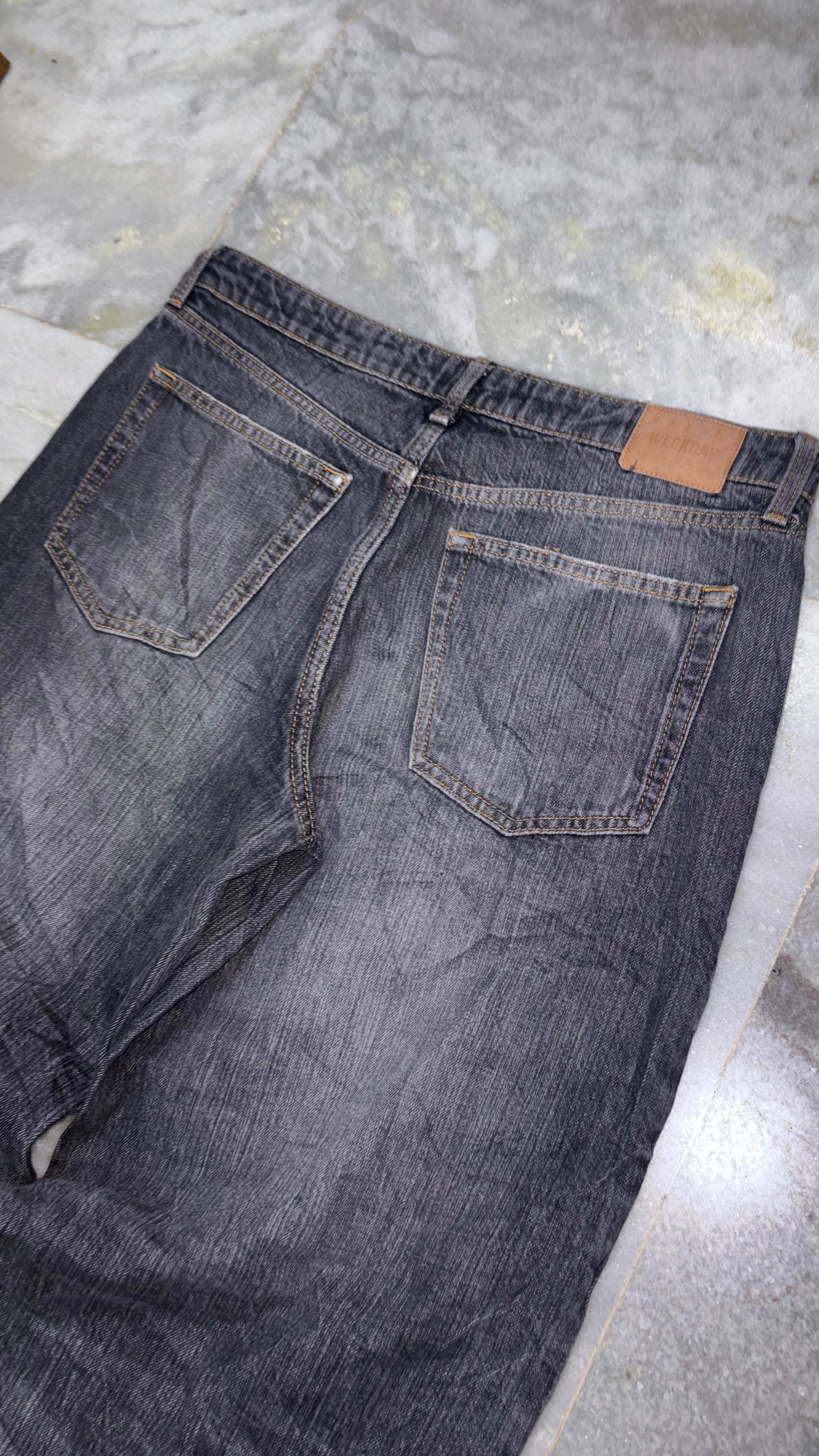 Vintage Dark Wash Wide-Leg Denim