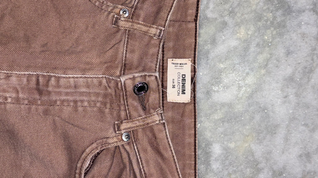 Earthy Brown Relaxed-Fit Wide-Leg Denim