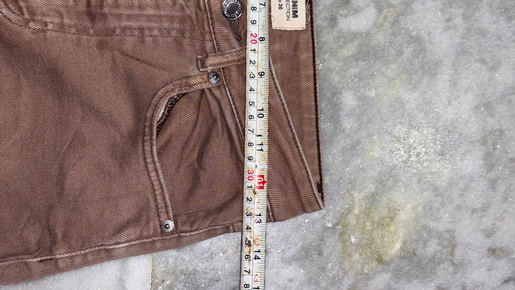 Earthy Brown Relaxed-Fit Wide-Leg Denim