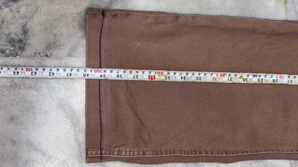 Earthy Brown Relaxed-Fit Wide-Leg Denim