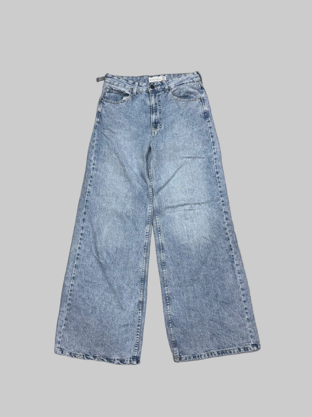 Classic Vintage Light Wash Wide-Leg Denim