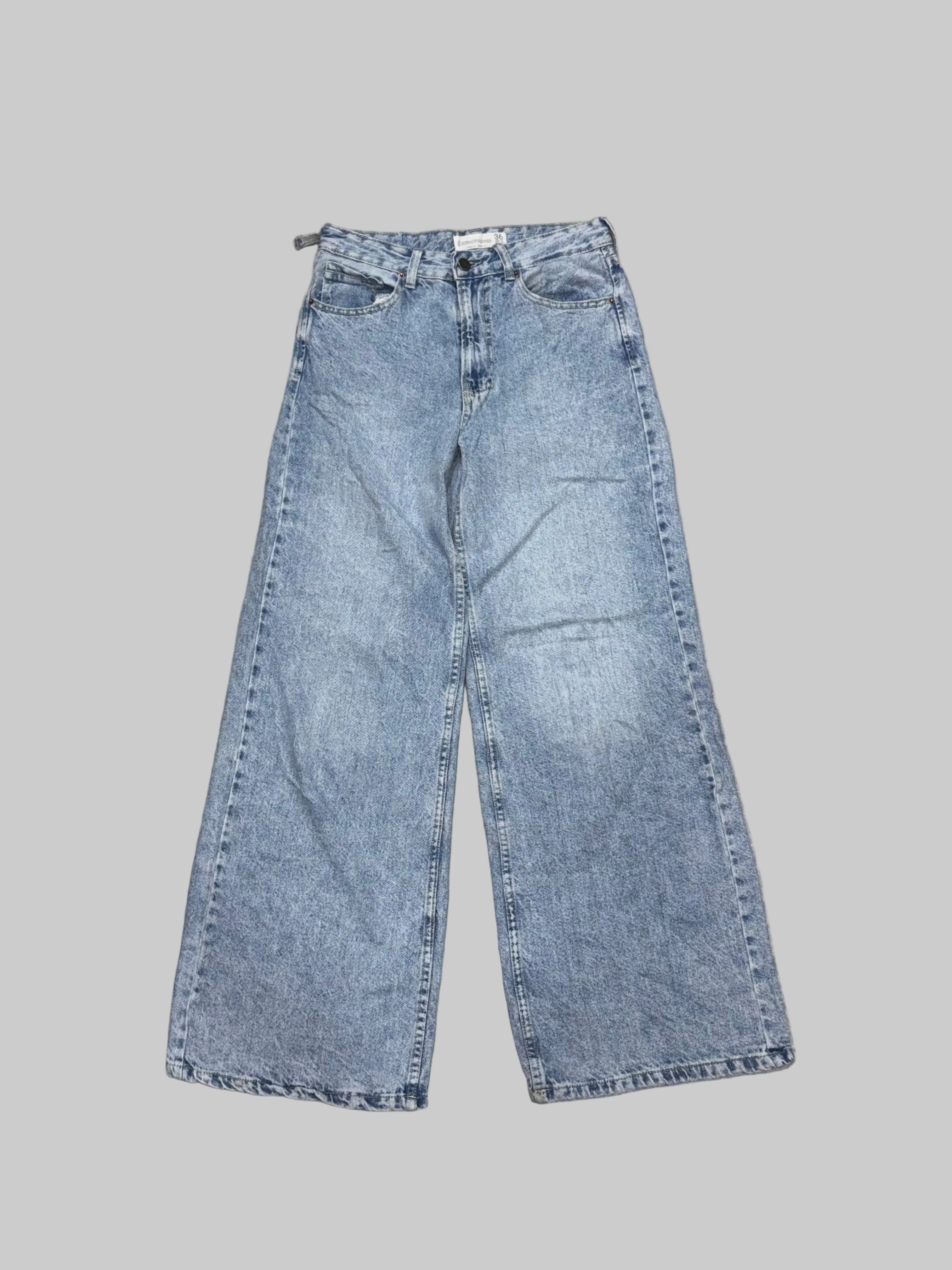Classic Vintage Light Wash Wide-Leg Denim