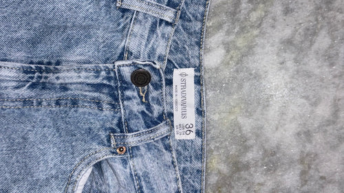 Classic Vintage Light Wash Wide-Leg Denim