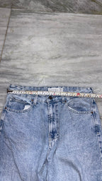 Classic Vintage Light Wash Wide-Leg Denim