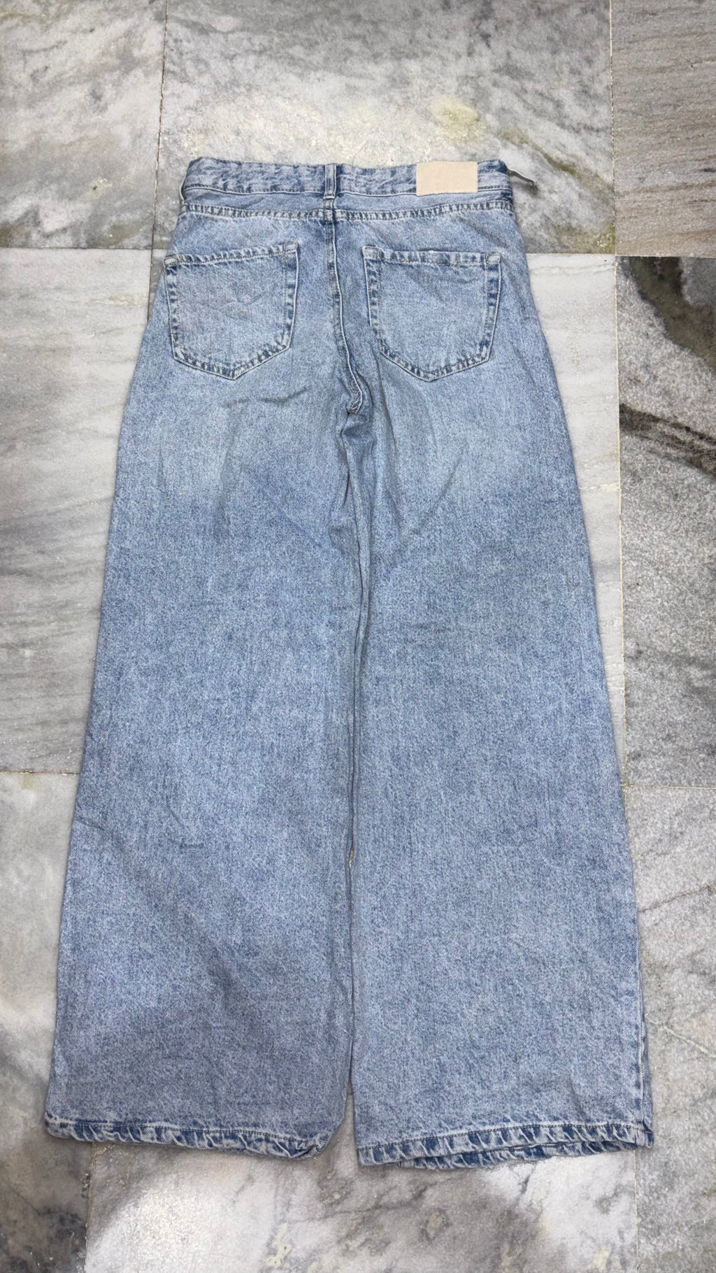 Classic Vintage Light Wash Wide-Leg Denim