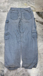 Multi-Pocket Streetwear Cargo Wide-Leg Denim