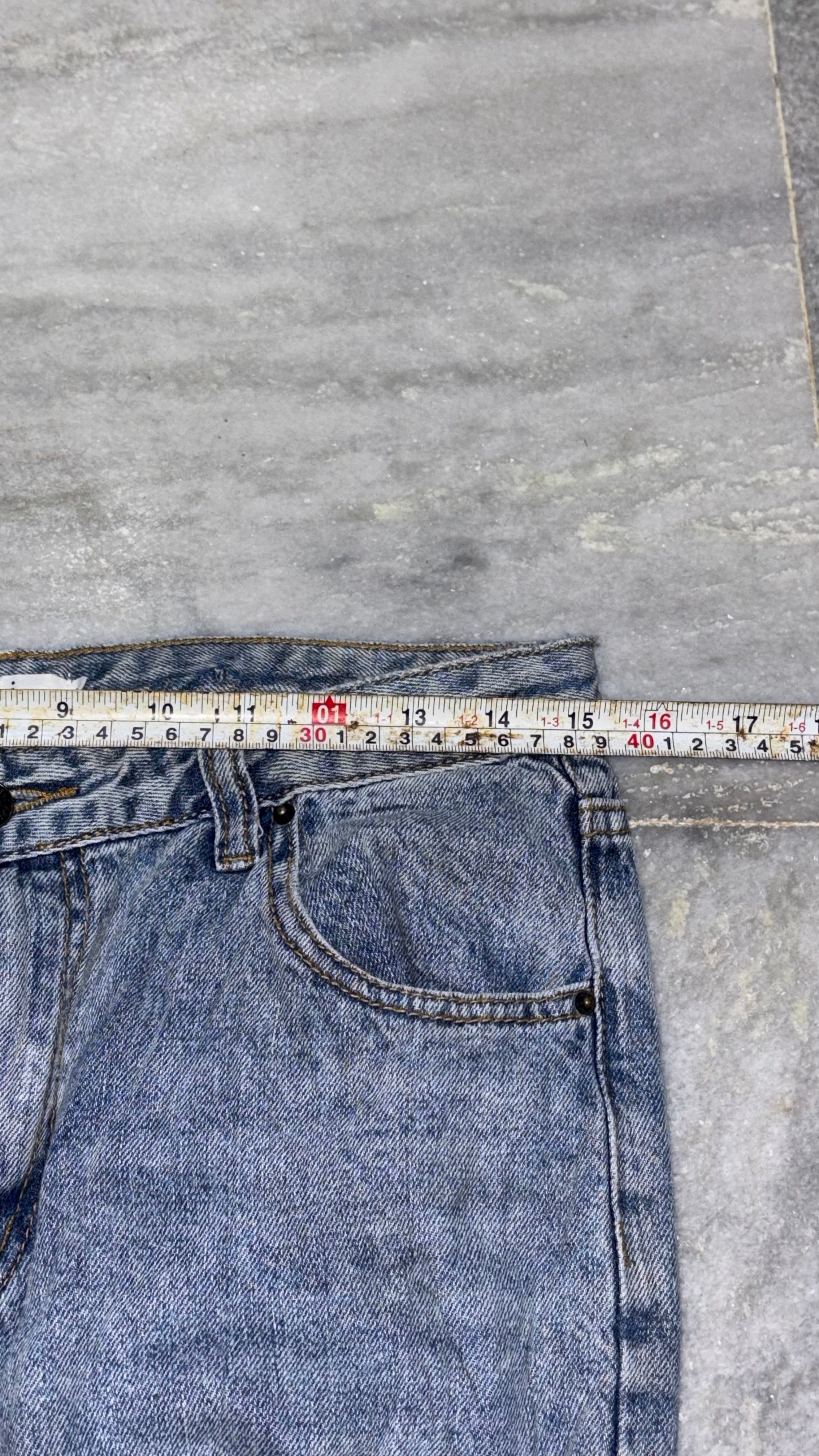 Grunge Vintage Acid-Wash Wide-Leg Denim