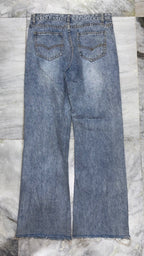 Grunge Vintage Acid-Wash Wide-Leg Denim