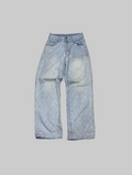 Relaxed Light Acid-Wash Wide-Leg Denim