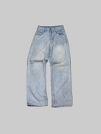 Relaxed Light Acid-Wash Wide-Leg Denim
