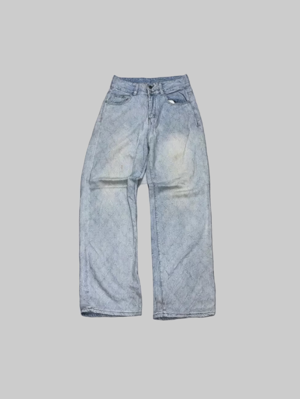 Relaxed Light Acid-Wash Wide-Leg Denim