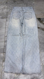 Relaxed Light Acid-Wash Wide-Leg Denim