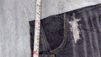 Distressed Vintage Black Wide-Leg Denim