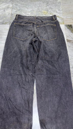 Distressed Vintage Black Wide-Leg Denim