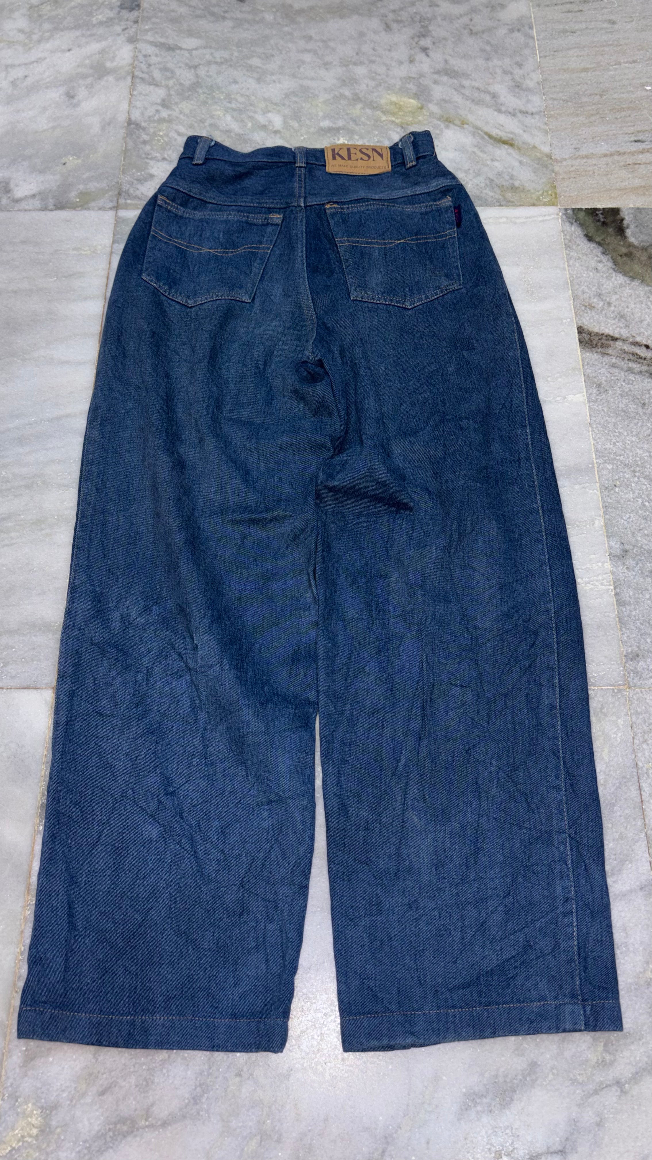 Dark Blue Wide-Leg Denim