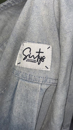 Trendy Acid-Wash Denim Overshirt / Jacket size(M)