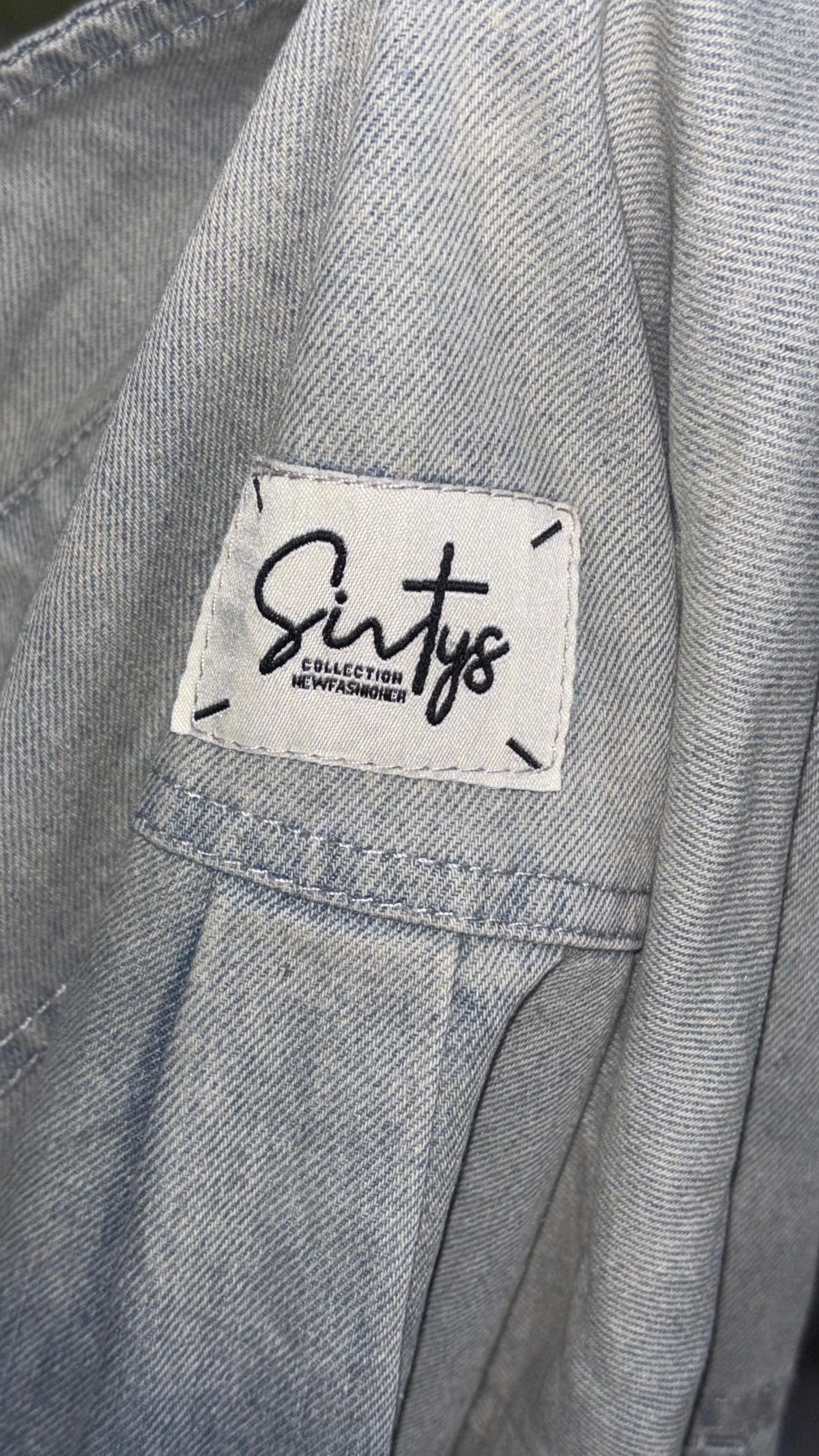 Trendy Acid-Wash Denim Overshirt / Jacket size(M)