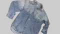 Trendy Acid-Wash Denim Overshirt / Jacket size(M)