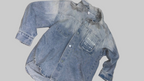 Trendy Acid-Wash Denim Overshirt / Jacket size(M)