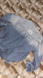 Trendy Acid-Wash Denim Overshirt / Jacket size(M)