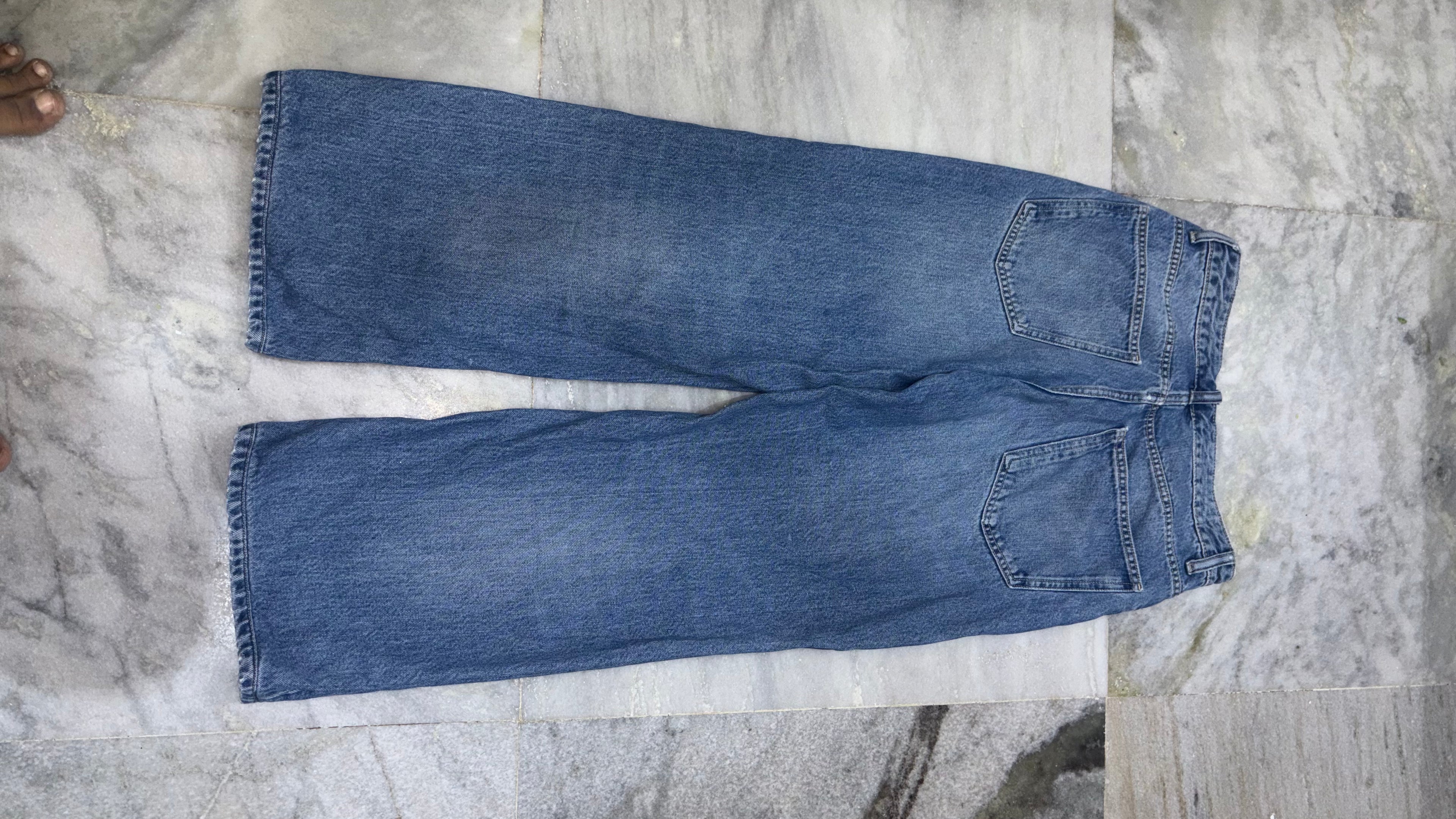 Premium Wide-Leg High-Rise Denim Jeans