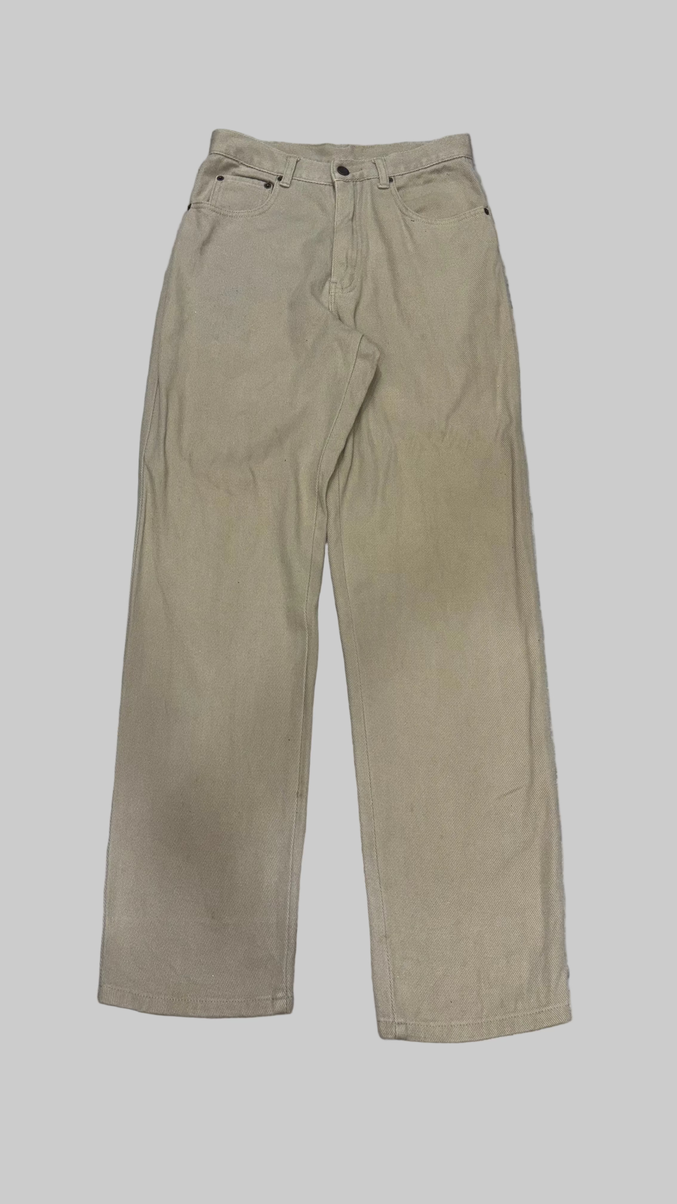 Classic High-Waist Wide-Leg Khaki Trousers / Pant