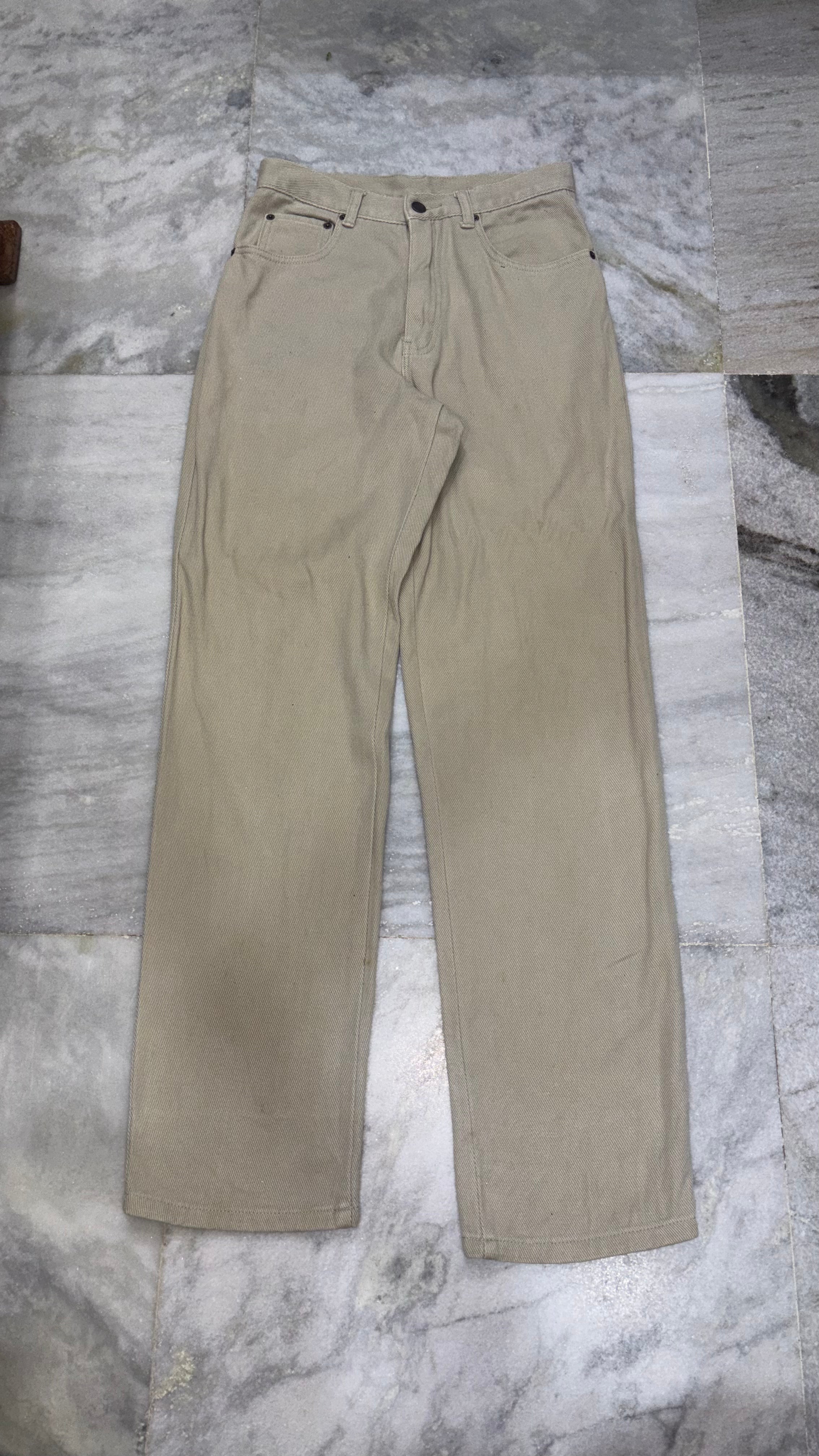 Classic High-Waist Wide-Leg Khaki Trousers / Pant