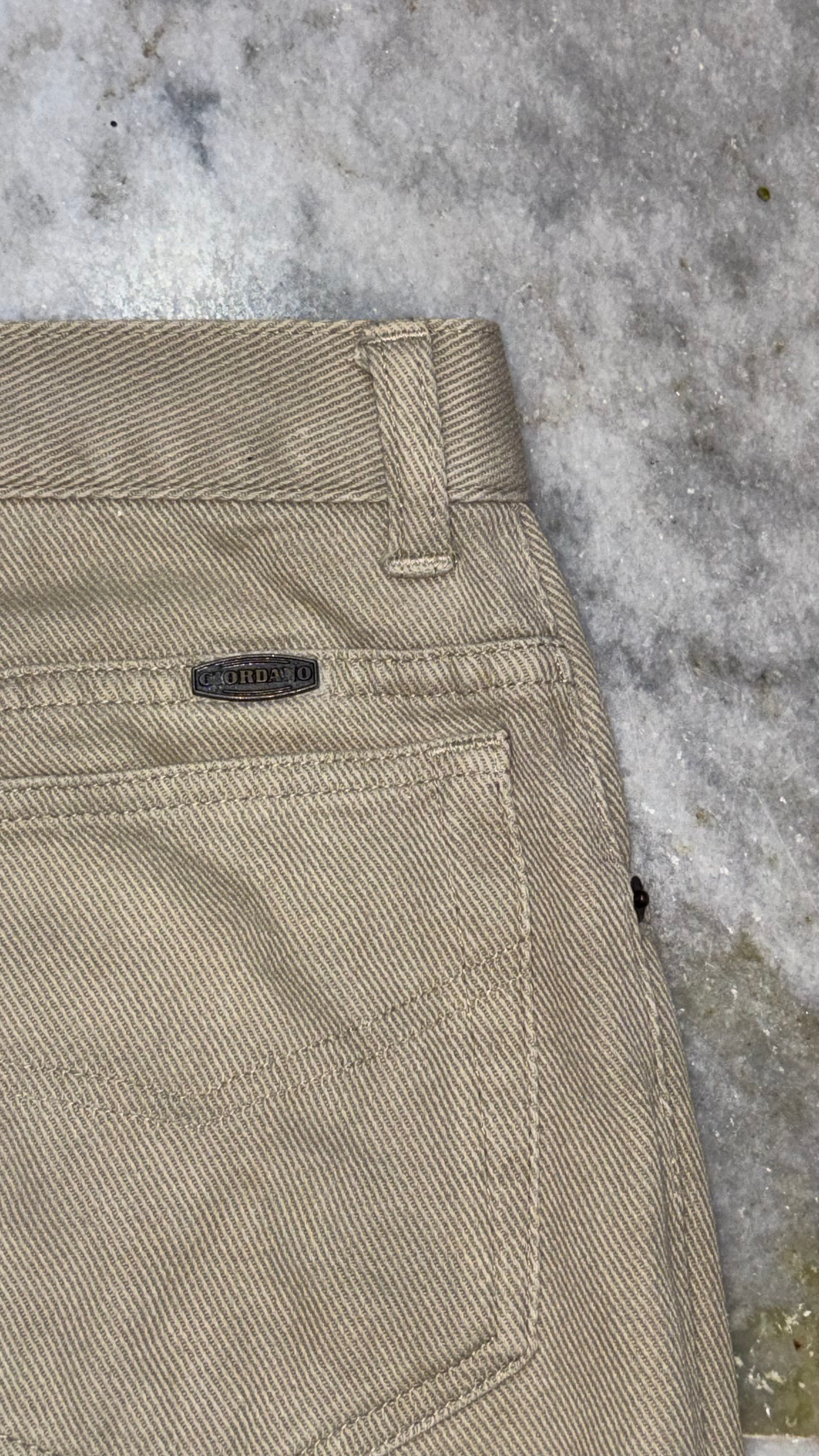 Classic High-Waist Wide-Leg Khaki Trousers / Pant