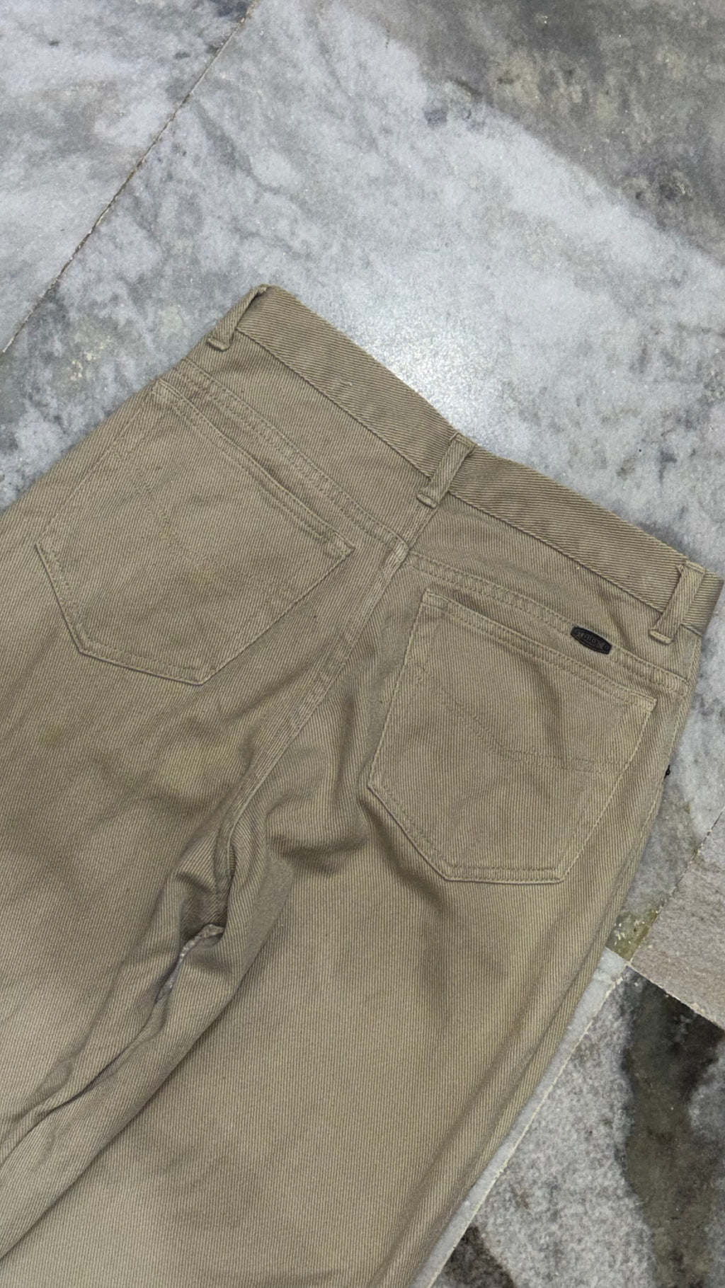 Classic High-Waist Wide-Leg Khaki Trousers / Pant