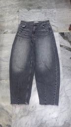 Trendy Acid-Wash High-Rise Balloon Denim Jeans