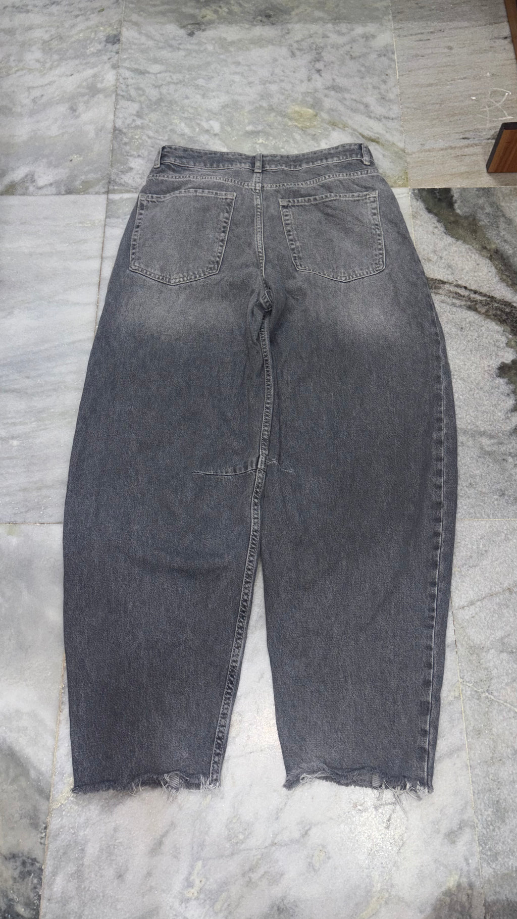 Trendy Acid-Wash High-Rise Balloon Denim Jeans