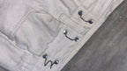 Chic High-Rise Adjustable Waist White Wide-Leg Jeans