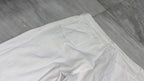 Chic High-Rise Adjustable Waist White Wide-Leg Jeans
