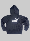 Classic Puma Black Hooded Sweatshirt with Bold Front Logo