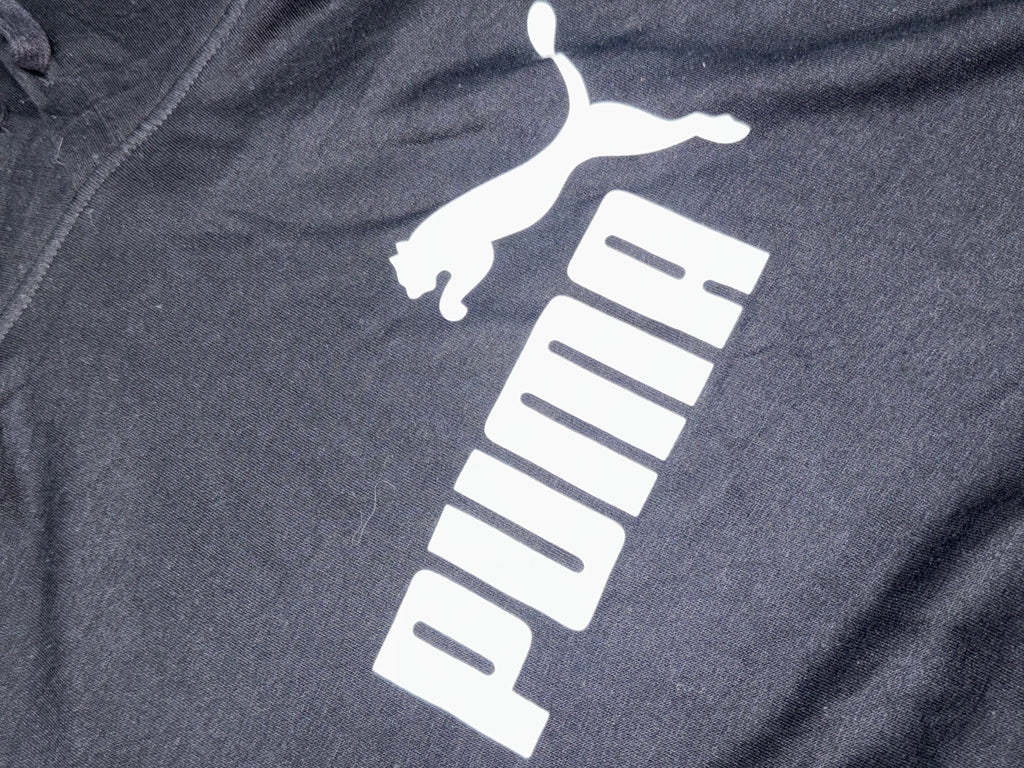 Classic Puma Black Hooded Sweatshirt with Bold Front Logo