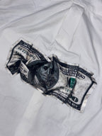 Streetwear Boxy-Fit White Shirt with $100 Dollar Back Print