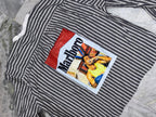 Vintage Vibe Striped Boxy Shirt with Retro Back Print