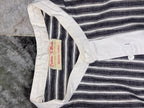 Vintage Vibe Striped Boxy Shirt with Retro Back Print
