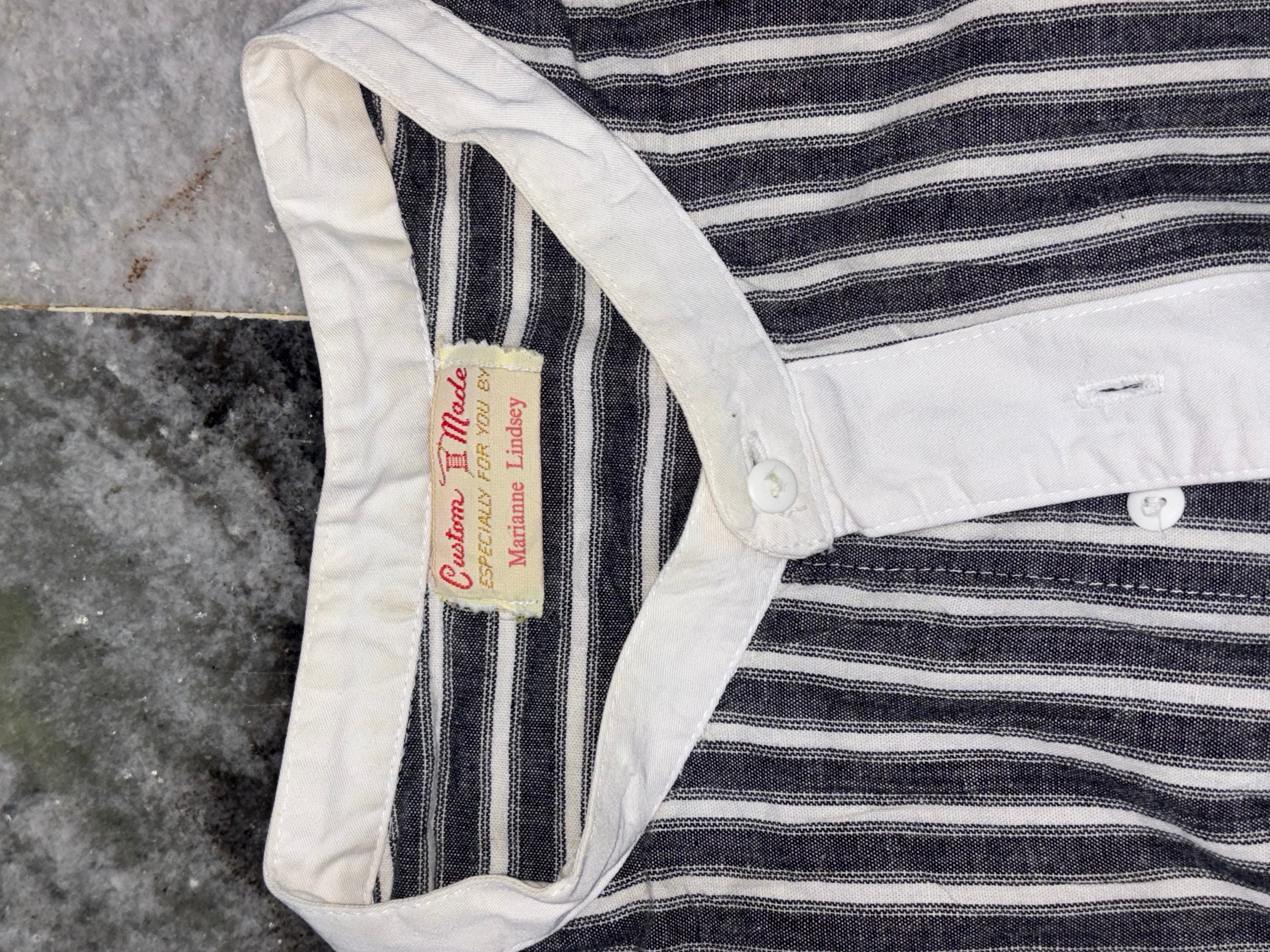 Vintage Vibe Striped Boxy Shirt with Retro Back Print
