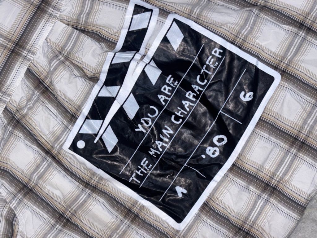 'Main Character' Movie Clapperboard Boxy Plaid Shirt
