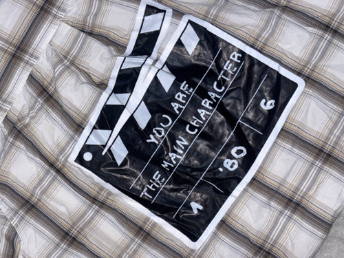 'Main Character' Movie Clapperboard Boxy Plaid Shirt