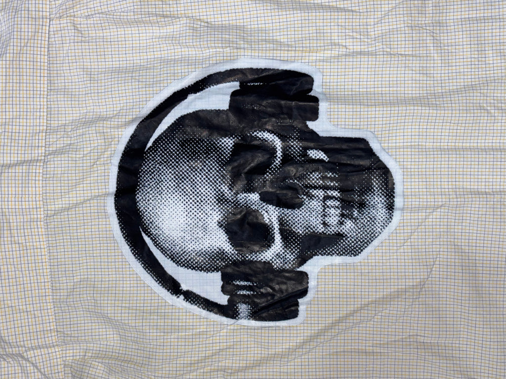 Off-White Boxy Shirt with Skull & Headphones Back Print