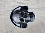 Off-White Boxy Shirt with Skull & Headphones Back Print